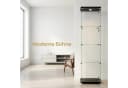 NMCXXO Glasvitrine mit LED-Beleuchtung, modern, 4-lagig, Schwarz Bild 5