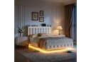 Simurq Polsterbett 160x200 Samt Grau/Beige mit LED & USB Bild 2