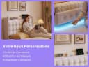 Simurq Polsterbett 160x200 Samt Grau/Beige mit LED & USB Bild 3