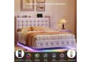 Simurq Polsterbett 160x200 Samt Grau/Beige mit LED & USB Bild 5