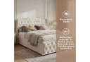 Simurq Polsterbett 160x200 Samt Beige/Grau mit Bettkasten Bild 3
