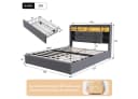 Simurq Polsterbett 160x200 grau mit LED, USB & 4 Schubladen Bild 1