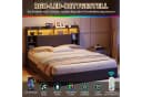 Simurq Polsterbett 160x200 grau mit LED, USB & 4 Schubladen Bild 3