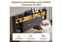 Simurq Polsterbett 160x200 grau mit LED, USB & 4 Schubladen Bild 4