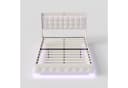 Simurq Polsterbett mit LED-Beleuchtung und Stauraum Beige Samt Bild 4