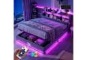 Gdood Polsterbett mit LED, USB & Stauraum Grau Bild 2