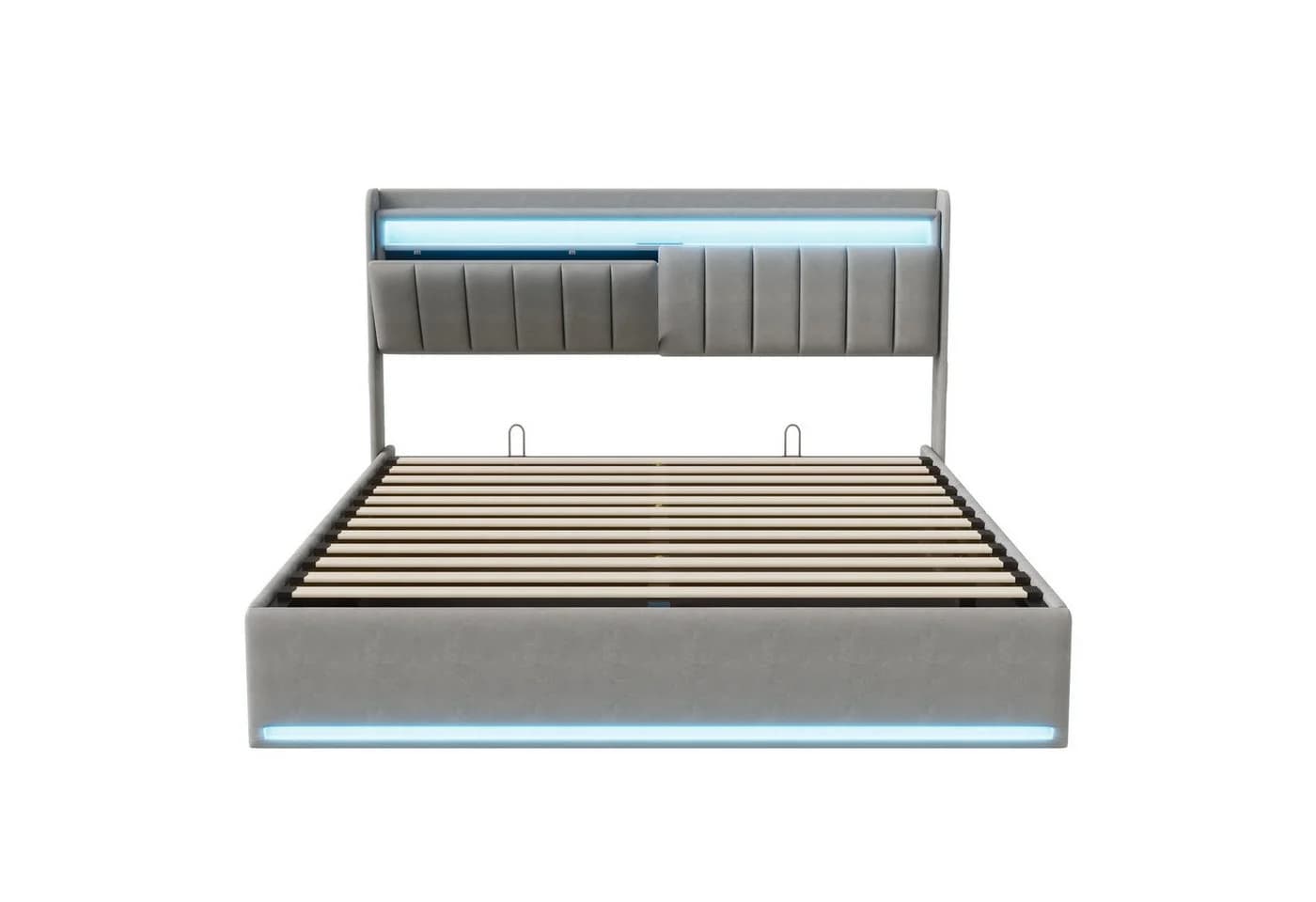 Gdood Polsterbett mit LED, USB & Stauraum Grau - Bild 4