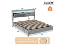 Gdood Polsterbett mit LED, USB & Stauraum Grau Bild 5