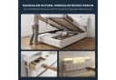 PXloue Polsterbett LED hydraulisches Doppelbett Stauraumbett Cremeweiß Bild 5