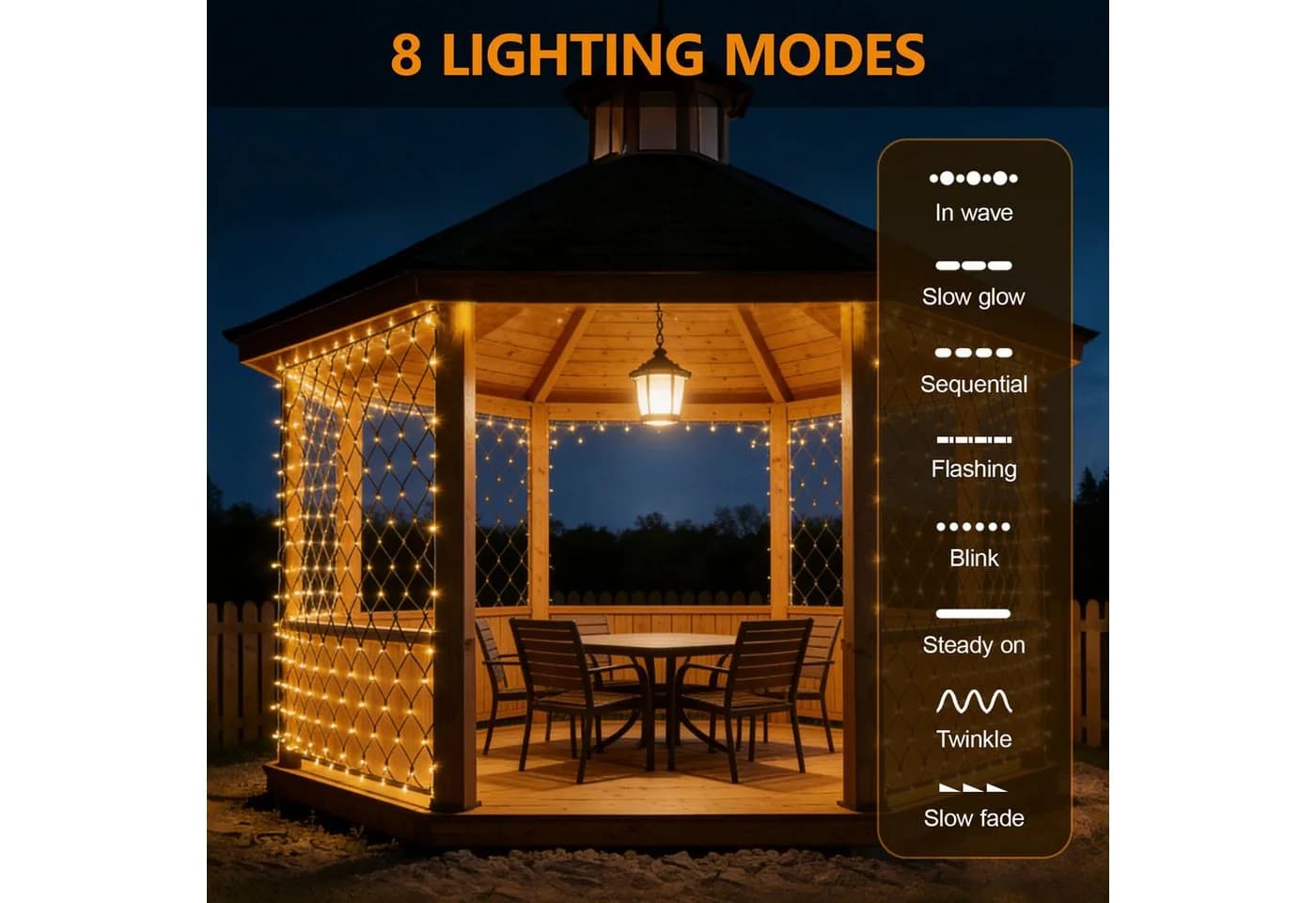 OZAVO LED-Lichternetz 200-flammig warmweiß mit Fernbedienung und Timer - Bild 3