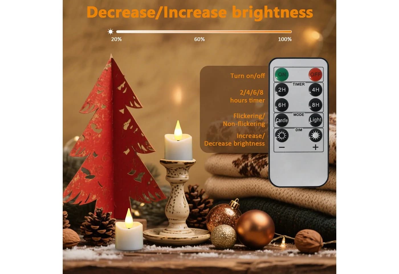 kisidus LED-Teelichter 12er Set Wiederaufladbar mit Fernbedienung