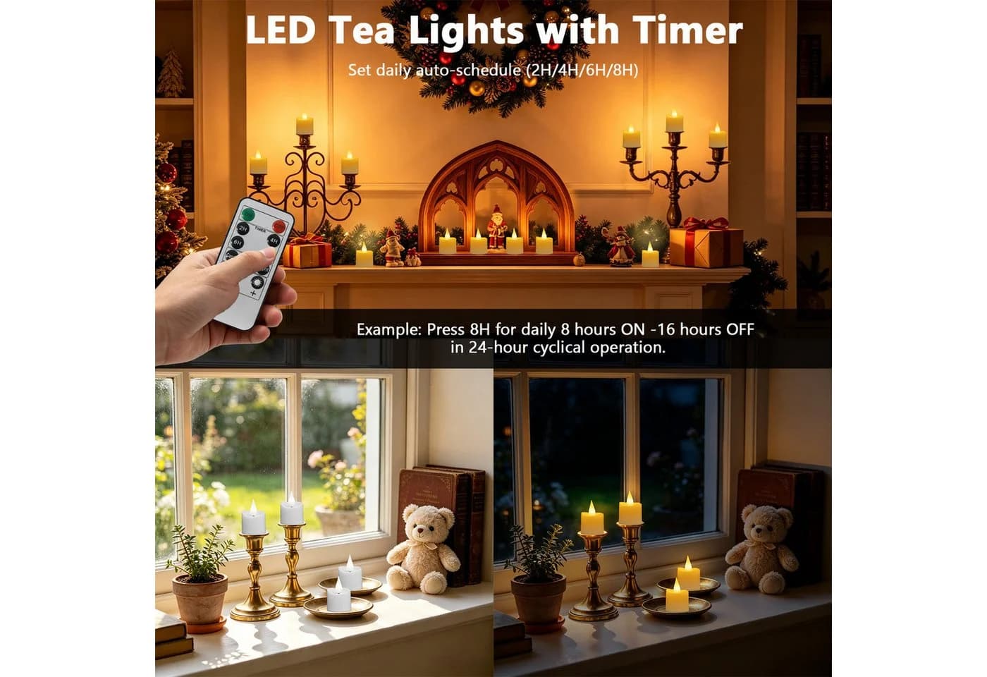 kisidus LED-Teelichter 12er Set Wiederaufladbar mit Fernbedienung - Bild 5