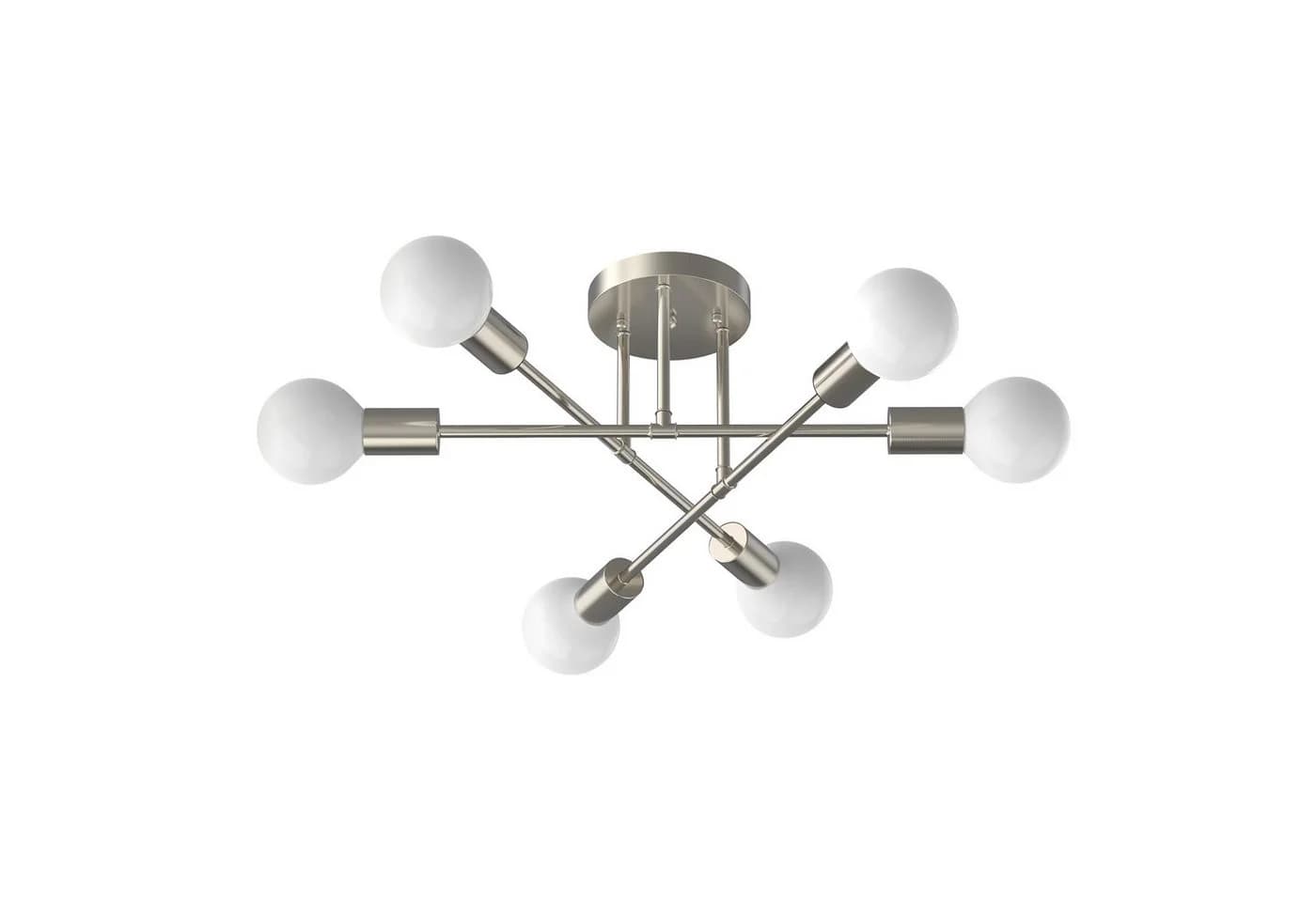 LOHAS-LED Deckenleuchte 6-flammig Sandnickel Metall E27 - Bild 3
