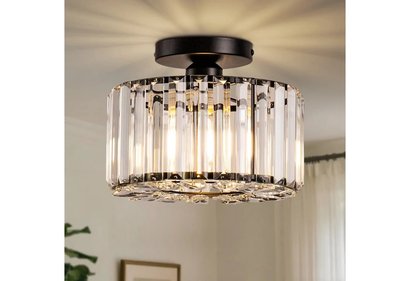 LOHAS-LED Kristall-Deckenlampe Schwarz Industriell E27 - Bild 2