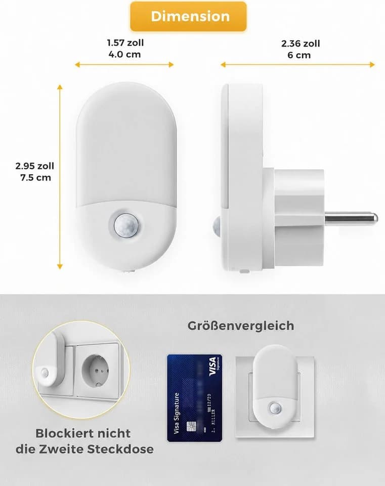 LOHAS LED Nachtlicht mit Bewegungssensor Dimmbar Warmweiß