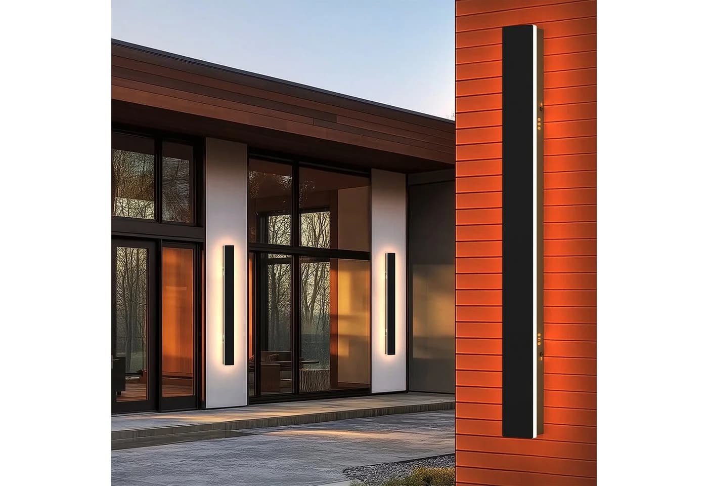 LOHAS-LED Außen-Wandleuchte 60 cm Schwarz IP67 LED Warmweiß - Bild 5