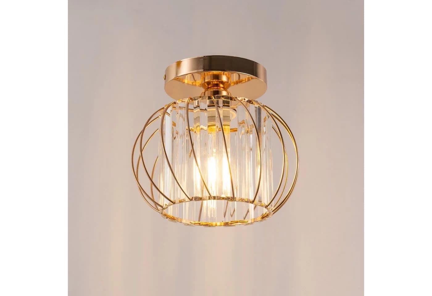 LOHAS-LED Deckenleuchte Kristall E27 Gold Schwarz - Bild 2