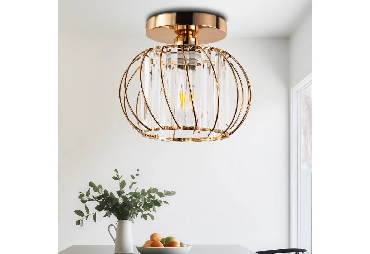 LOHAS-LED Deckenleuchte Kristall E27 Gold Schwarz - Bild 4