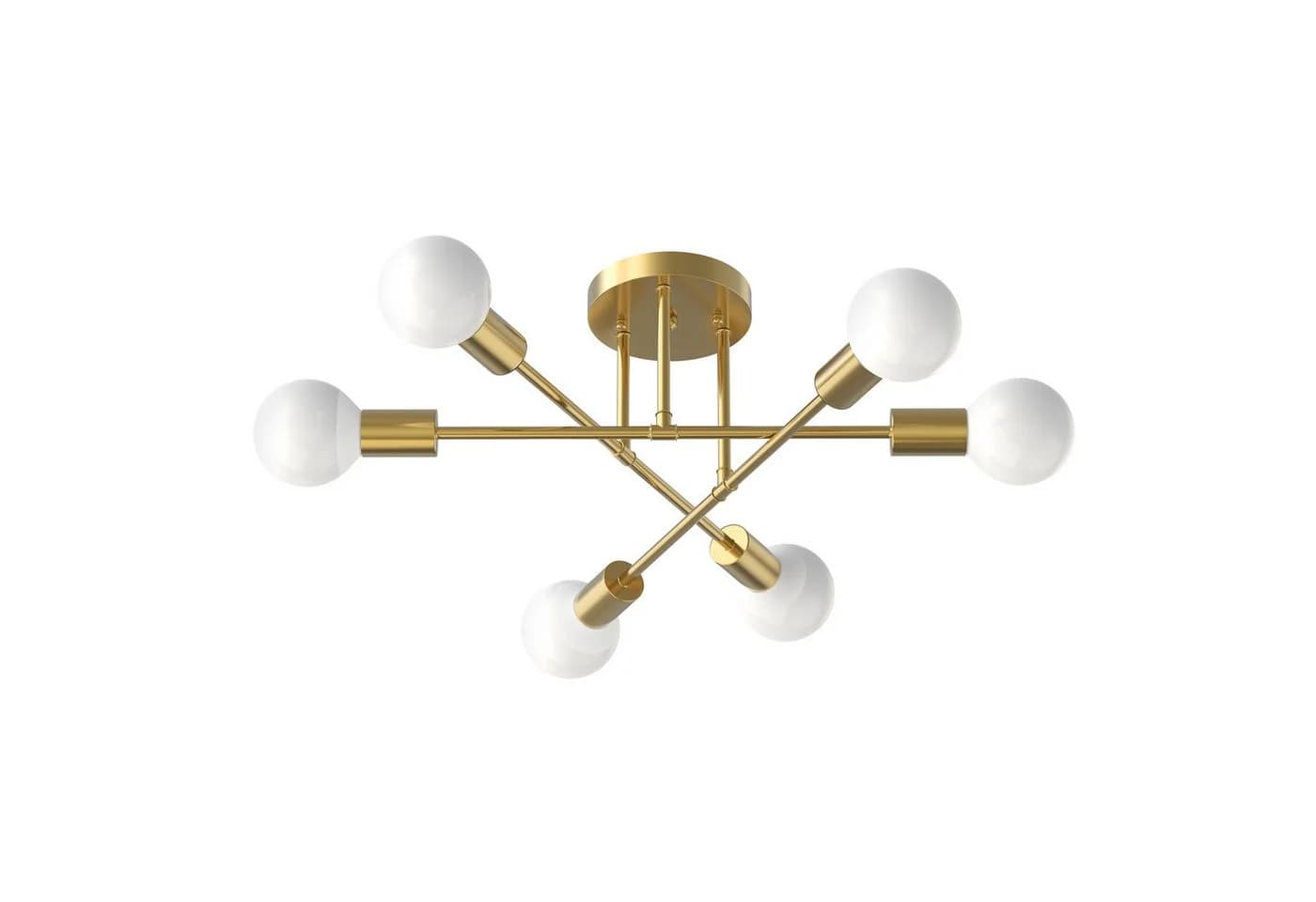 LOHAS-LED 6-flammige Deckenleuchte Metall Kupfer-Optik E27 - Bild 3