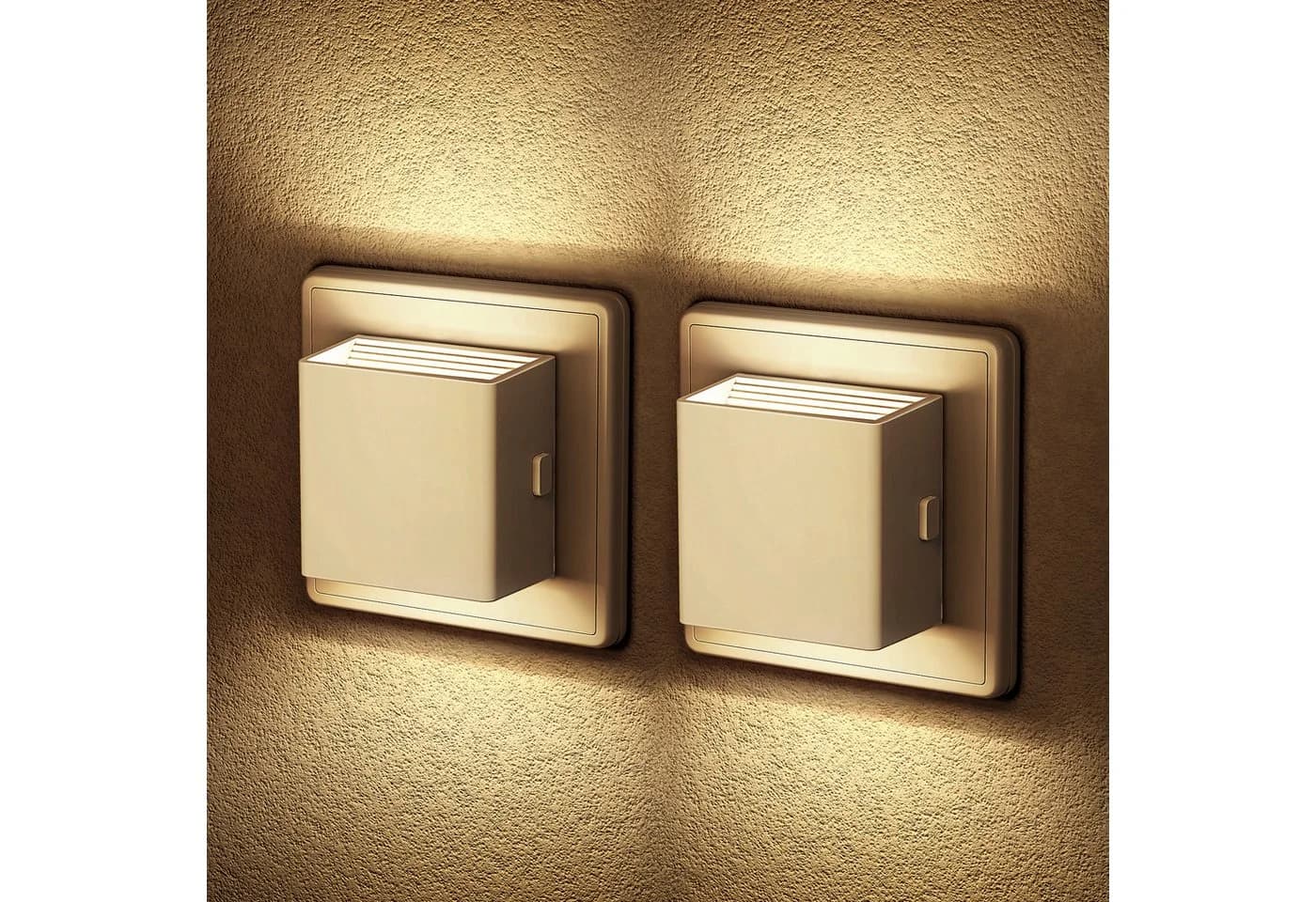 LOHAS-LED Nachtlicht Quadrat 2er-Set Weiß Dimmbar mit Dämmerungssensor - Bild 2