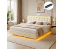 Simurq Polsterbett 160x200 Beige LED-Beleuchtung USB Bild 2
