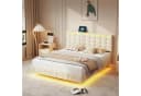 Simurq Polsterbett 160x200 Beige LED-Beleuchtung USB Bild 4