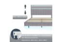 Simurq Polsterbett 160x200 mit LED-Beleuchtung und USB-Anschlüssen Beige/Grau Bild 4