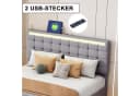 Simurq Polsterbett 160x200 mit LED-Beleuchtung und USB-Anschlüssen Beige/Grau Bild 5