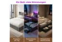 Furnishings Home Polsterbett 140x200 cm mit LED, Stauraum & Lattenrost Grau Bild 1