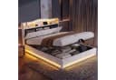 Furnishings Home Polsterbett mit LED, Bettkasten & Ladefunktion Beige Bild 2