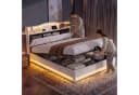 Furnishings Home Polsterbett mit LED, Bettkasten & Ladefunktion Beige Bild 3