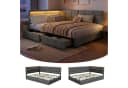 Furnishings Home LED Polsterbett Grau mit Schubladen und Steckdose Bild 2