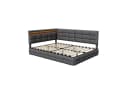 Furnishings Home LED Polsterbett Grau mit Schubladen und Steckdose Bild 4