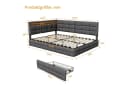 Furnishings Home LED Polsterbett Grau mit Schubladen und Steckdose Bild 5