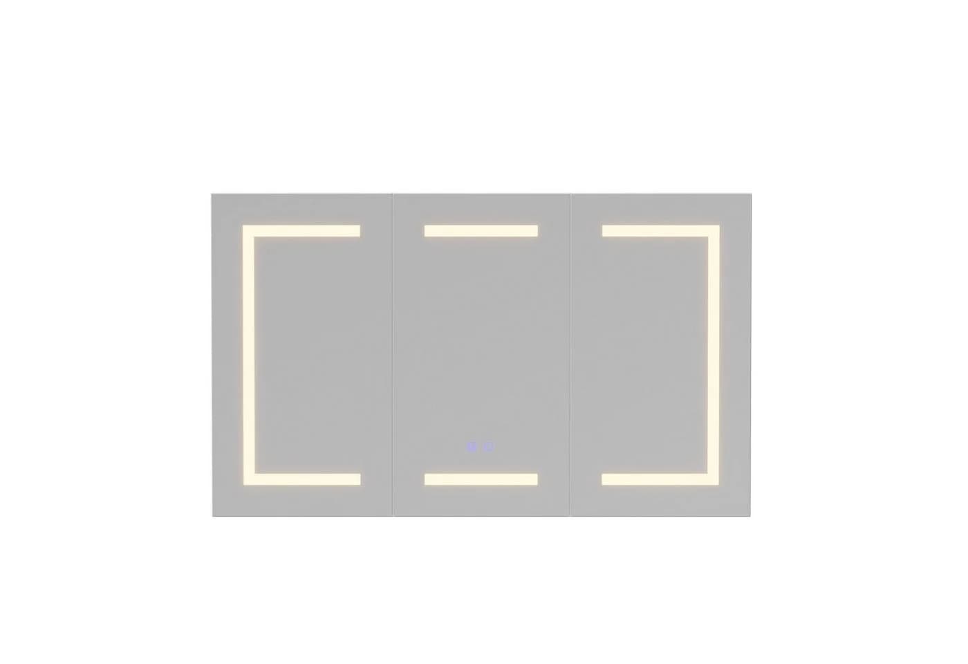 Furnishings Home Spiegelschrank mit LED-Beleuchtung und Steckdosen Weiß - Bild 5