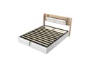 Gdood Polsterbett Doppelbett LED Stauraumbett Beige PU Bild 4