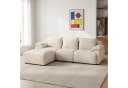 Furnishings Home Ecksofa L-Form 4-Sitzer Samt Beige mit Schlaffunktion Bild 3