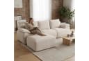 Furnishings Home Ecksofa L-Form 4-Sitzer Samt Beige mit Schlaffunktion Bild 4