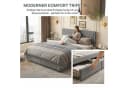 NMCXXO Polsterbett Grau mit Stauraum und Lattenrost Bild 1