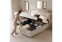NMCXXO Polsterbett 140x200 Beige Samt Bettkasten Bild 1