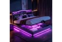 PXloue Polsterbett mit LED-Beleuchtung und Bettkasten Grau Samt Bild 2