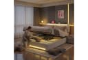 PXloue Polsterbett Modernes mit LED-Beleuchtung und Bettkasten Beige Bild 1