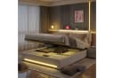 PXloue Polsterbett Modernes mit LED-Beleuchtung und Bettkasten Beige Bild 2