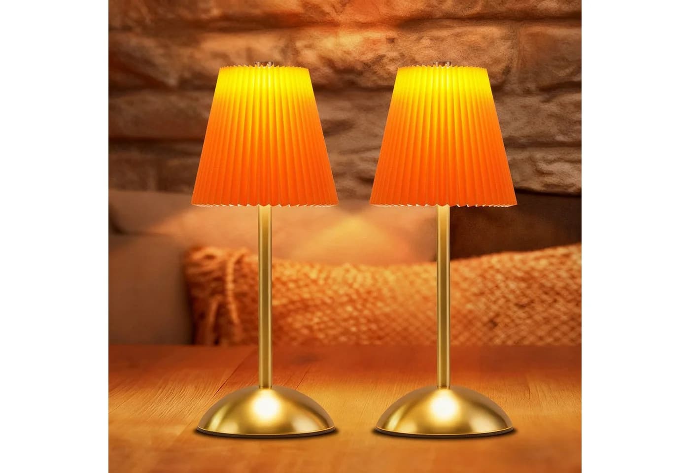 ZMH LED Tischleuchte 2er Set Orangerot Touch Dimmbar - Bild 2
