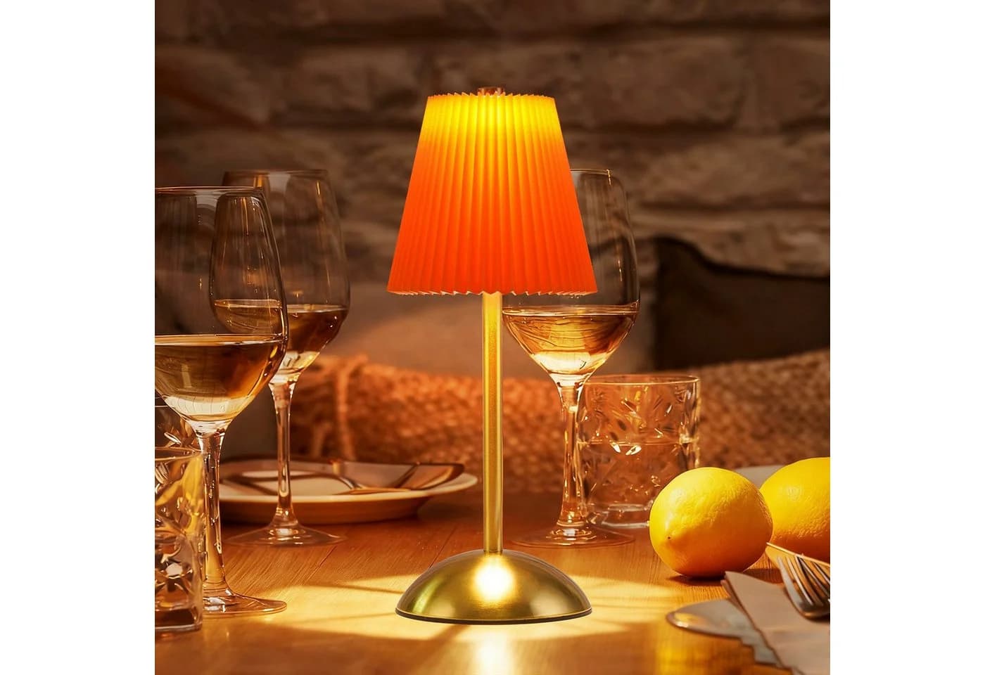 ZMH LED Tischleuchte 2er Set Orangerot Touch Dimmbar - Bild 3