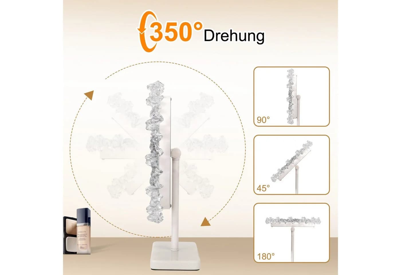 ZMH LED Schminkspiegel rund 30cm mit Touch-Steuerung & Memory-Funktion