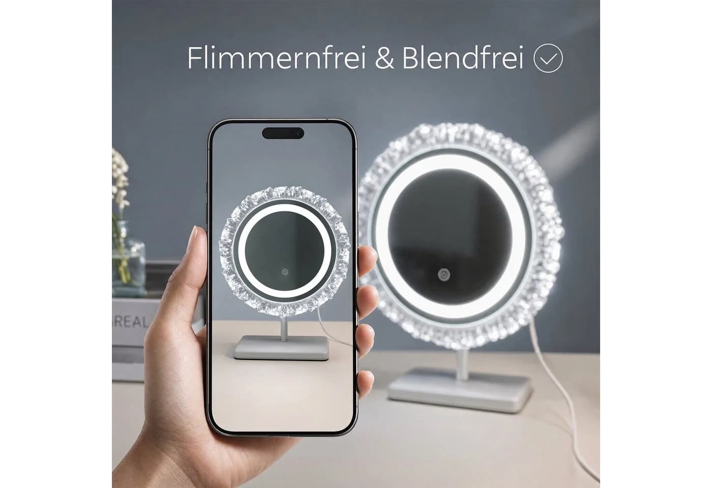 ZMH LED Schminkspiegel rund 30cm mit Touch-Steuerung & Memory-Funktion - Bild 4