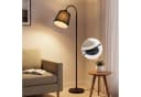 ZMH Stehlampe Schwarz E27 160 cm mit Fußschalter und verstellbarem Arm Bild 2