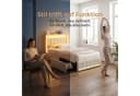 PXloue Polsterbett mit LED, 4 Schubladen und Lattenrost Beige Bild 1