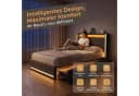 PXloue Polsterbett LED mit USB-Anschluss und Stauraum Grau Bild 3